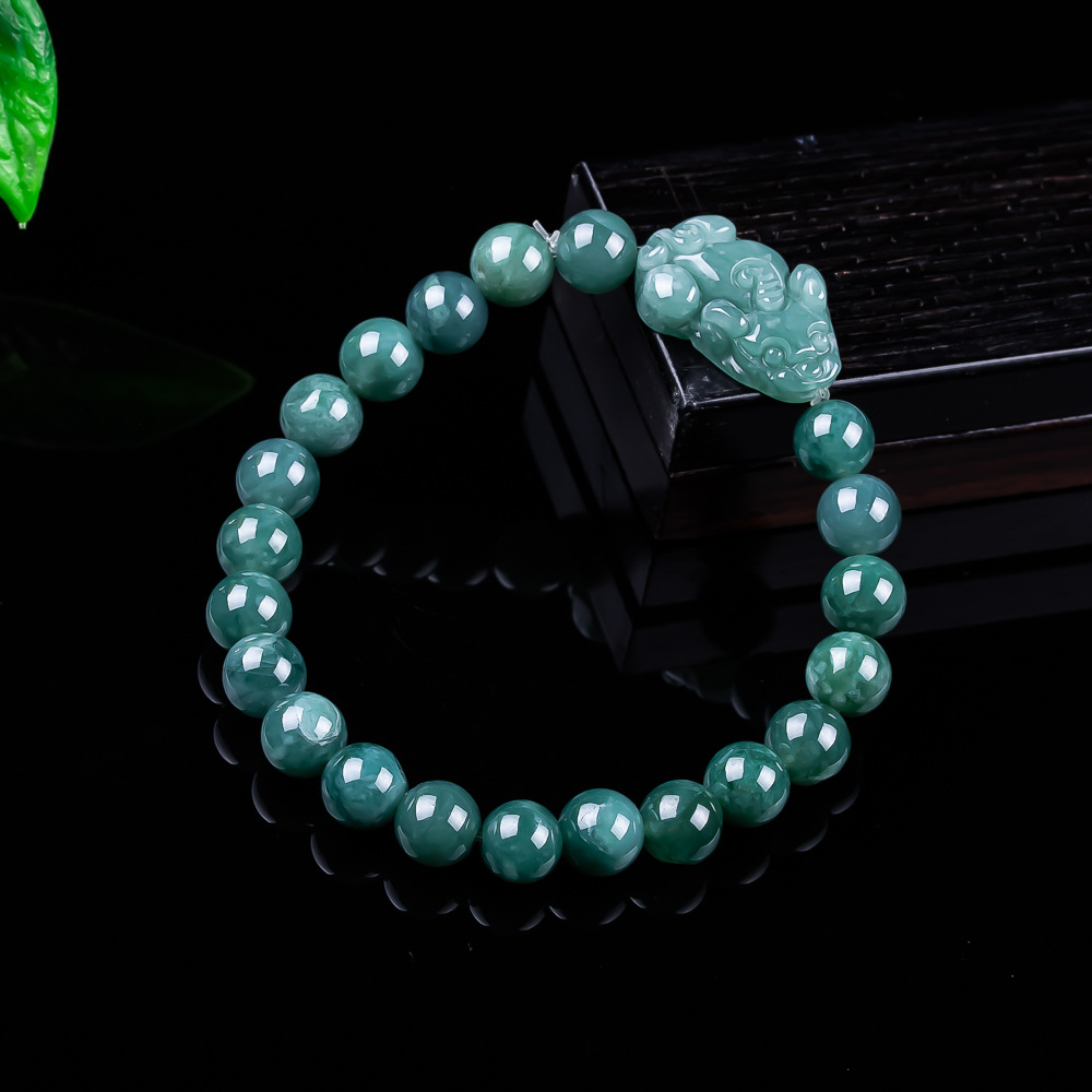 Women Accessories Bracelet - سوار بيكسيو من اليشم البورمي الطبيعي،