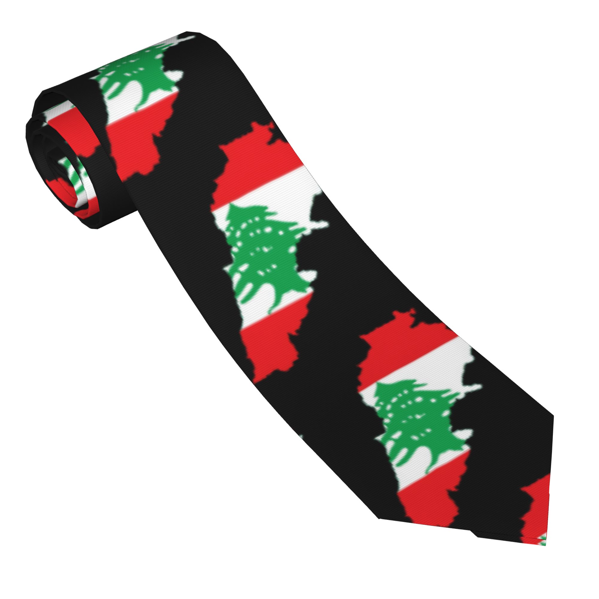 Women Accessories Lebanon - ربطة عنق بتصميم خريطة وعلم لبنان،