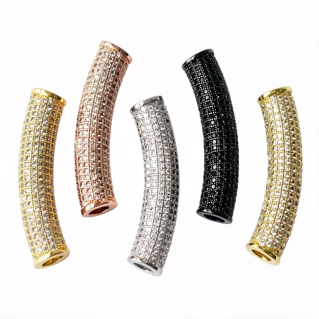 Women Accessories Bracelet - قطعتان/مجموعة من قضبان النحاس الطويلة المرصعة