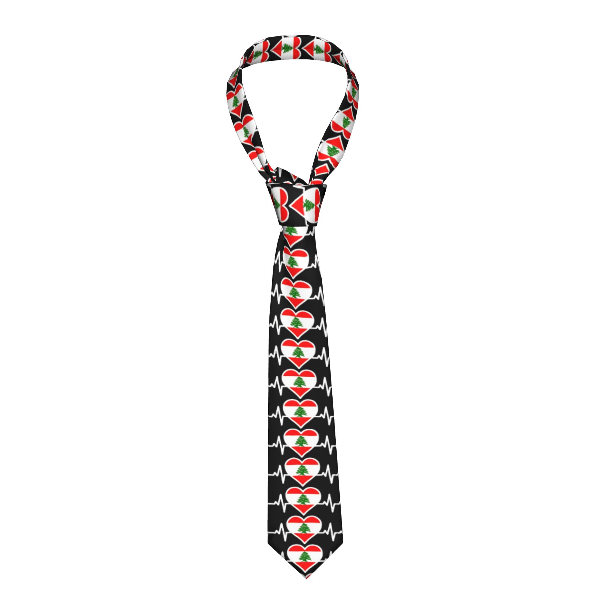Women Accessories Lebanon - ربطة عنق بتصميم علم لبنان ونباتات