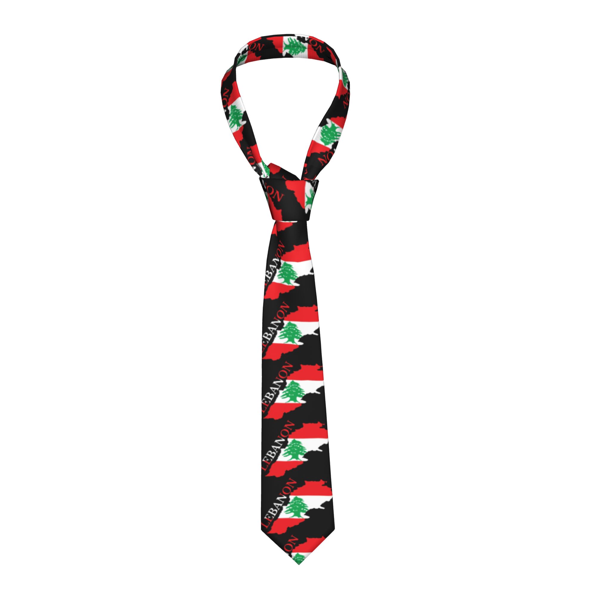 Women Accessories Lebanon - ربطة عنق بتصميم خريطة وعلم لبنان،