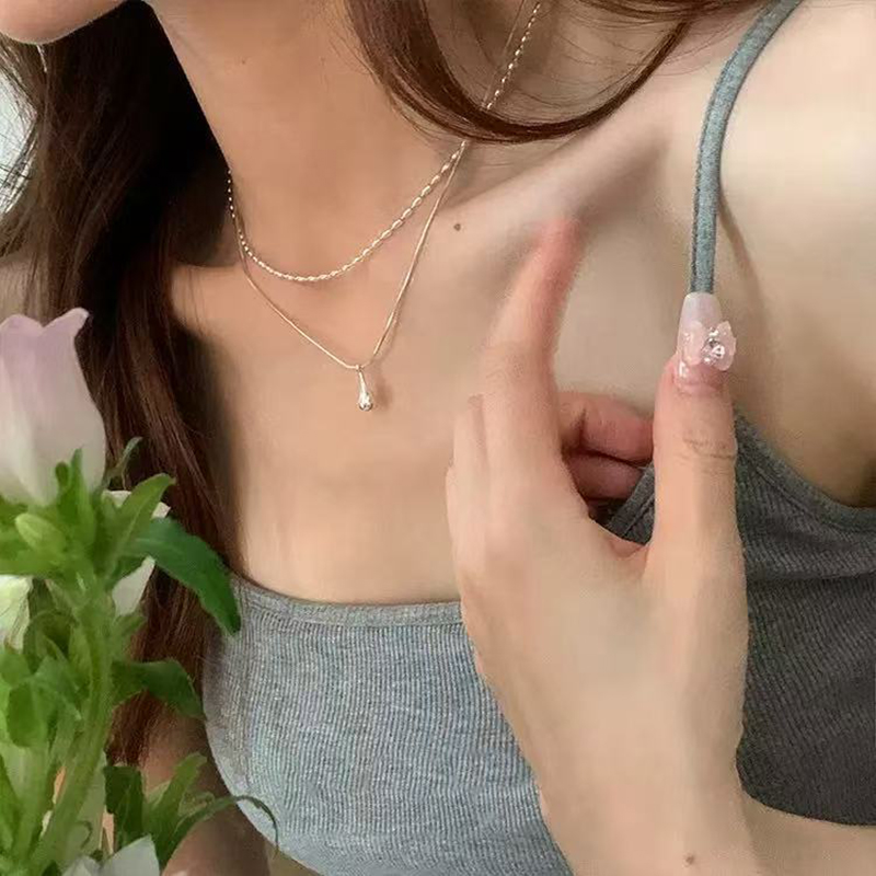 حقيقي 925 فضة مزدوجة الطبقات س - مراجعة Layered Necklace Set وسعره