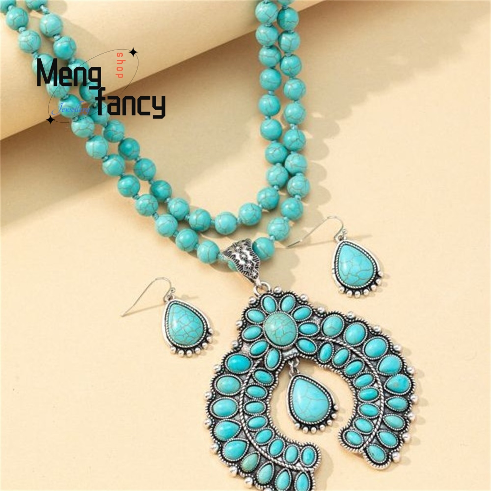 الرجعية ثلاث طبقات زهرة الأقرا - مراجعة Layered Necklace Set وسعره