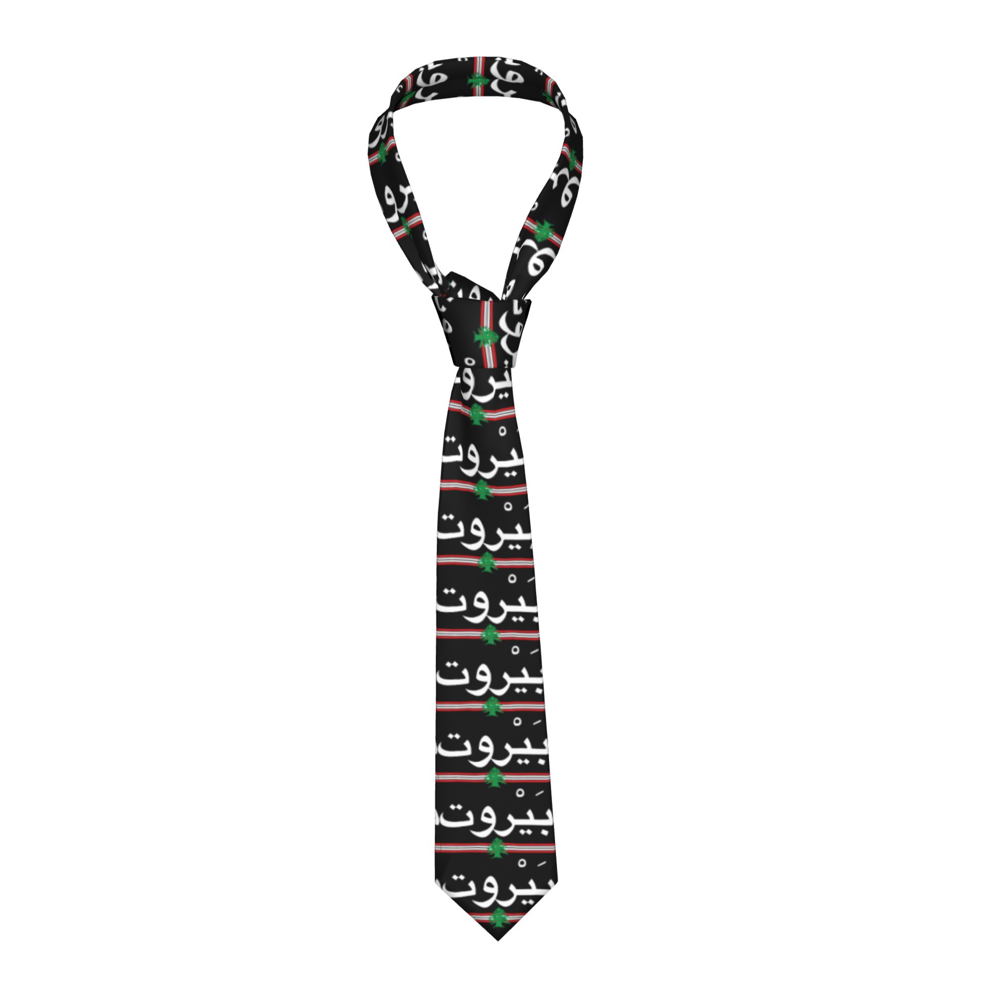 ربطة عنق بتصميم علم بيروت وشعا - مراجعة Women Accessories Lebanon وسعره