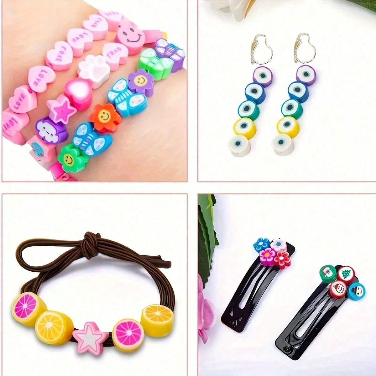 مجموعة خرز من الطين البوليمر 1 - مراجعة Women Accessories Bracelet وسعره