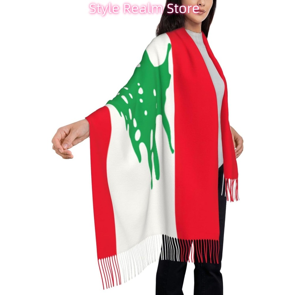 وشاح بوليستر مطبوع عليه علم لب - مراجعة Women Accessories Lebanon وسعره