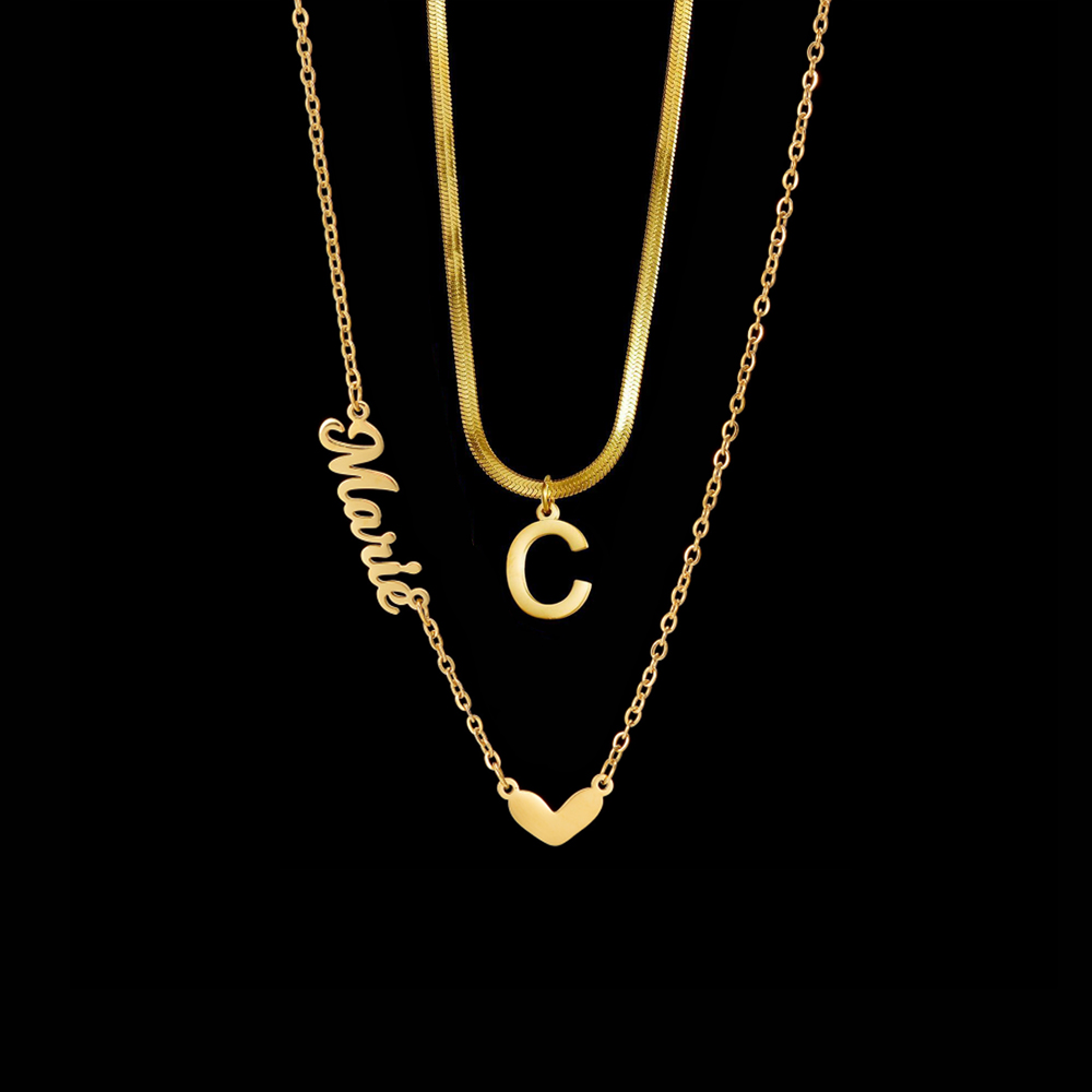 Atoztide اسم مخصص قلادة للنساء - مراجعة Layered Necklace Set وسعره
